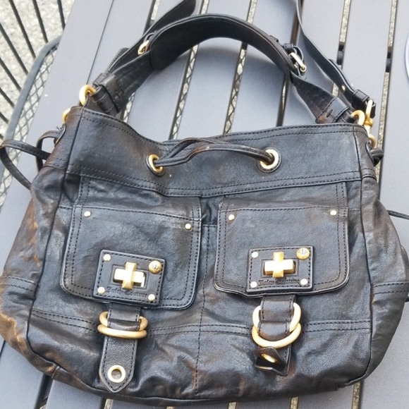 Juicy Couture Y2K!! Black Leather Lady Lock Lolita - Picture 1 of 5